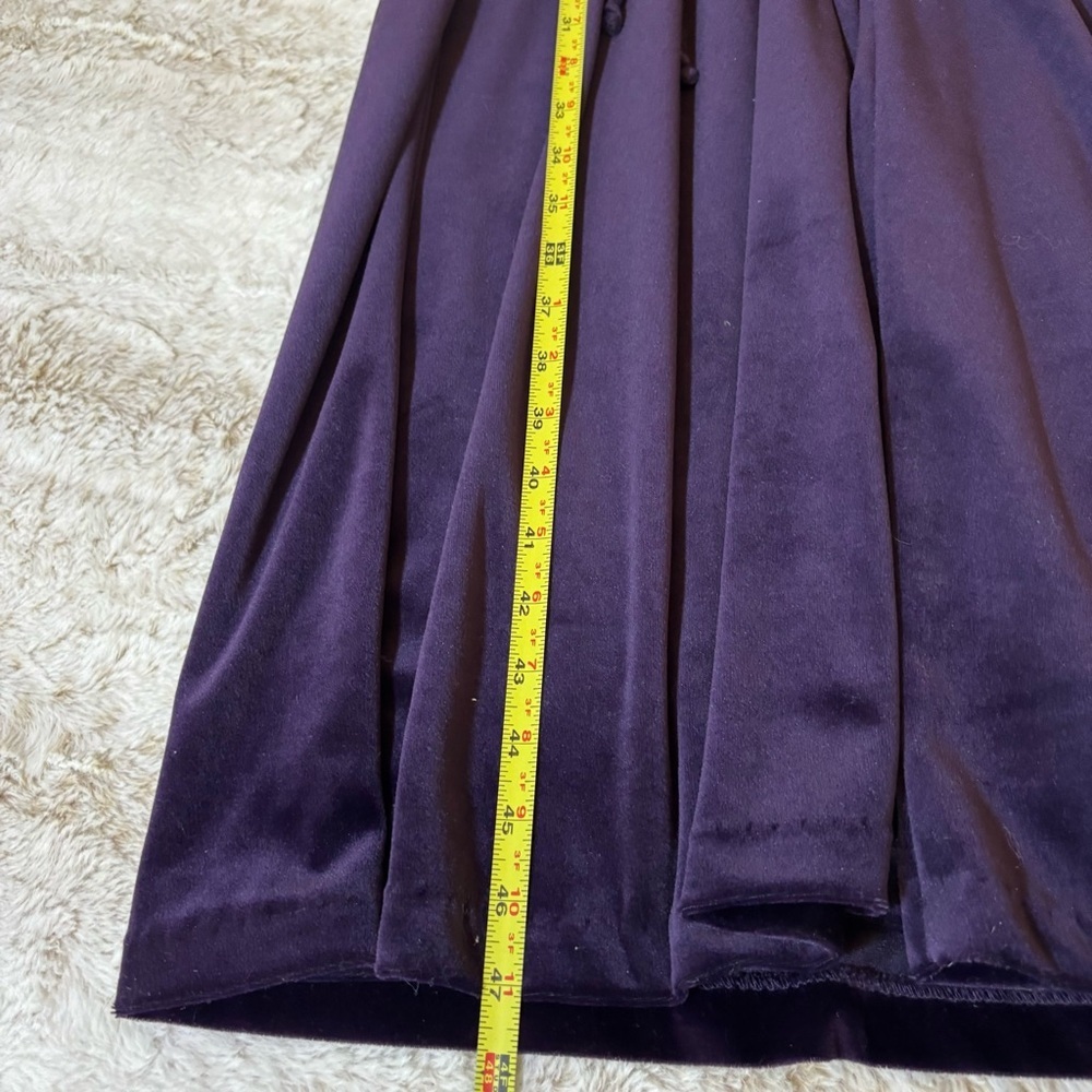 Coldwater Creek Velvet Maxi Dress PS Purple Embroidered Buttons - Picture 12 of 16